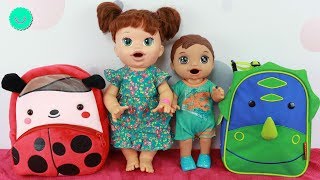 Nuevas Mochilas para SARA y LUKE Baby Alive se van de excursión [upl. by Acsecnarf]