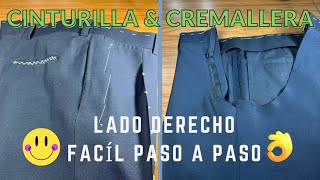 CONFECCIÓN DE PANTALÓN DE HOMBRE  PASO A PASO CREMALLERA Y PRETINA [upl. by Rikahs351]