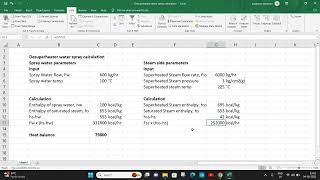 Desuperheater water spray calculation [upl. by Acinet420]