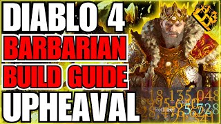 Diablo 4 Upheaval Barbarian CRAZY DAMAGE Endgame Guide Overpower Monster [upl. by Chalmers]