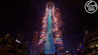 Burj Khalifa illuminates the Dubai sky with dazzling fireworks ushering in the New Year 2024 [upl. by Portugal]