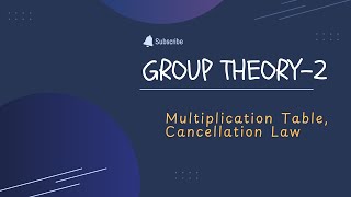 Group theory2 Multiplication Table Cancellation Law [upl. by Madella]