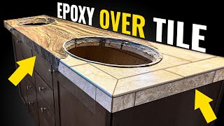 Pour Epoxy Over Tile amp Grout  Step By Step Tutorial [upl. by Sregor]