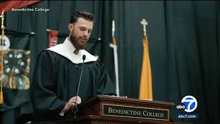 Chiefs kicker Harrison Butker delivers controversial commencement speech [upl. by Ahcilef]