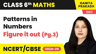 Patterns in Mathematics  Patterns in Numbers Figure it out Pg3  Class 6 Maths Ch 1  CBSE 2024 [upl. by Yllor621]