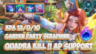 QUADRA KILL  Garden Party Seraphine AP support gameplay  WILD RIFT BUILDRUNES [upl. by Arded44]