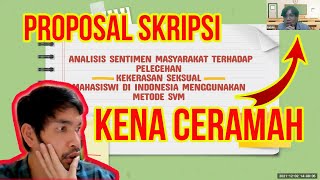 Seminar Proposal Skripsi Dapat Ceramah dari Penguji Dua Untuk apa [upl. by Gewirtz990]