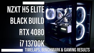 RTX 4080 Build NZXT H5 ELITE Black Edition i7 13700K  Timelaps Benchmark and Gaming Results [upl. by Lesko311]