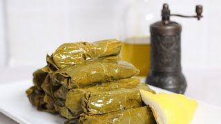 How to make the best Greek Dolmades  Stuffed vine leaves with rice [upl. by Fugazy]