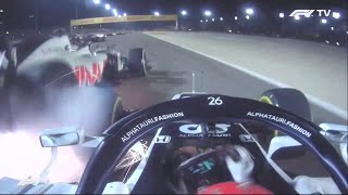 Romain Grosjeans Fireball Crash Onboard [upl. by Clemen]