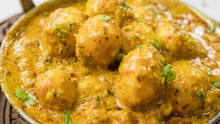 Shahi Aloo dum Recipe  Indian Restaurant Style Kashmiri Shahi Baby Potato Curry Recipes [upl. by Nagard576]