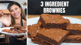 3 INGREDIENT BROWNIES How To Make Keto Nutella Brownies Recipe [upl. by Sirois515]