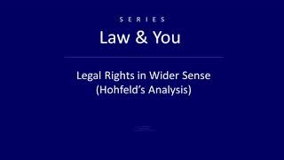 Legal right in wider sense  Hohfelds analysis [upl. by Lawlor]