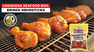 Louisiana Seafood Boil Brined and Smoked Drumsticks on the REC TEC Mini [upl. by Fania]