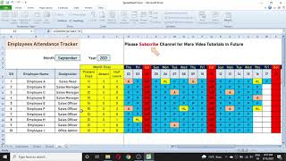 Automatic Employee Attendance Tracker in Excel Effectively Track your Employees Attendance Record [upl. by Yhtommit]