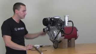 EV West Electric Motor Accessory Plate Installation Video  Power Steering Vacuum AC Compressor [upl. by Aihset]