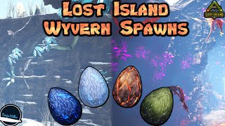 Wyvern and Egg Spawn Locations on Lost Island in Ark Survival Evolved [upl. by Siladnerb]