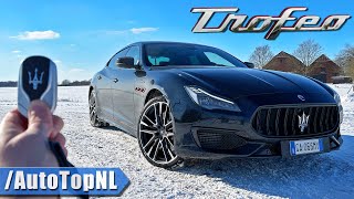 Maserati Quattroporte Trofeo V8 REVIEW on AUTOBAHN NO SPEED LIMIT by AutoTopNL [upl. by Aiset971]