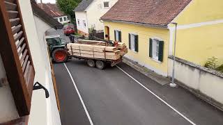 Traktor Holzzustellung Enge Gasse Bad Radkersburg Südoststeiermark [upl. by Tamer258]