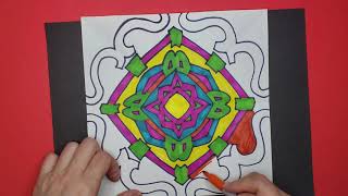 5th and 6th Grade Art Radial Symmetrical Name Design [upl. by Arednaxela]