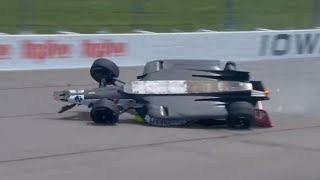 Indycar 2024 Iowa Race 2  Terrifying Last Lap Crash [upl. by Nanny]