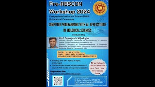 preRESCON Workshop on Computer Programming with AI Applications in Biological Sciences [upl. by Nahtannhoj220]