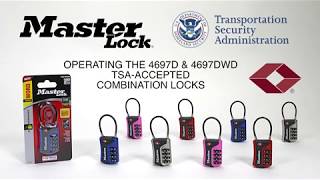 Operating the Master Lock 4697D and 4697DWD TSAAccepted Combination Luggage Locks [upl. by Plato680]