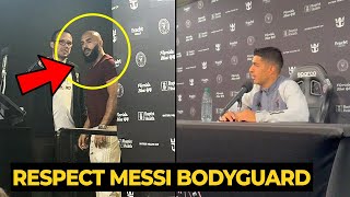 Messi bodyguard also protect Luis Suarez during press conference with Inter Miami  Football News [upl. by Colier]