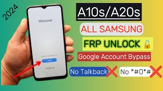 All Samsung a10sa20s FRP BYPASS  Google Account Unlock  New Method [upl. by Oad]