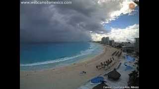 Cumulonimbus heavy rain and shelf cloud visible from Cancún Mexico timelapse  Dec 12 2012 [upl. by Atinav]