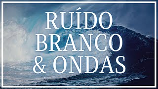 Ruído Branco com Ondas para Estudar e Relaxar  Tela Escura  1 hora [upl. by Gervase]