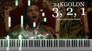 24kGoldn  3 2 1 Piano Tutorial  Sheets [upl. by Apilef]