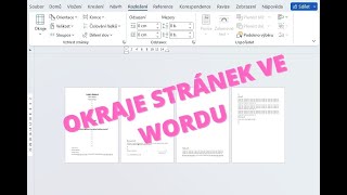 Návod Okraje stránek ve Wordu 🎥 [upl. by Errehs]