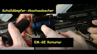 EMGE Rotostar und schallgedämpfer Abschussbecher von Röhm für Schreckschusswaffen [upl. by Taggart]