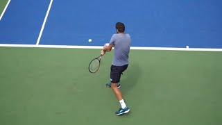 Marin Cilic Backhand Slow Motion  Birds Eye View HD [upl. by Kacie]