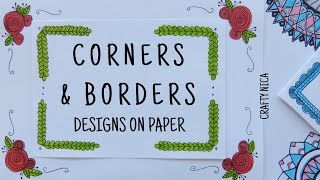 CORNER DESIGNS FOR PROJECTS ❤ BORDER DESIGNS ON PAPER ❤ PROJECT FILE DECORATION IDEAS [upl. by Walsh]