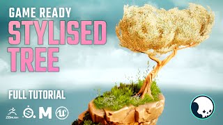 STYLISED TREE Game Asset FULL VERSION MayaZbrushAdobe 3D PainterUE4 [upl. by Belva187]