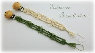 Makramee Schnullerkette  DIY  Macrame Pacifier Clip eng sub [upl. by Divine]