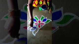 குட்டி கோலம் rangoli design Kolam latestshortsshortsfeedtrendingviralvideomuggulu [upl. by Gaylord475]