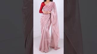 Pink Saree with Contrast Blouse ✨🥰  how to drape a saree perfectly  Saree draping  shorts [upl. by Anoid]