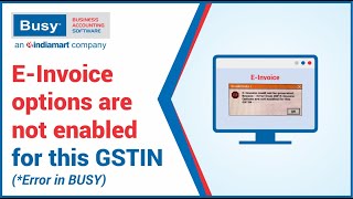 EInvoice options are not enabled for this GSTIN Hindi [upl. by Am699]