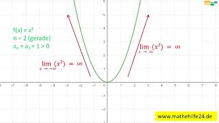 Ganzrationale Funktionen Grenzwertverhalten  Analysis Kurs Crashkurs 110  Mathematik [upl. by Washburn]