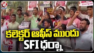 SFI Student Leaders Protest At Collector Office  Hyderabad  V6 News [upl. by Etti]