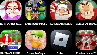 Bettys NurseryEMOTIONS POLICEEVIL SANTA ESCAPEEVIL GRANDPASANTA CLAUS BARRYSRoblox [upl. by Yasibit]