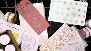 Diamond Press Mega Stencil Bundle amp Metallic Shimmer Pastes Review Tutorial So Pretty amp Shimmery [upl. by Lan453]