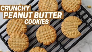 How to make CRUNCHY Peanut Butter Cookies by FoodNSpices PeanutButterCookies [upl. by Aihtekal150]