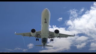 Air NZ Airbus A321neo landing at Rarotonga Cook Islands  great viewing spot March 2020 [upl. by Hpesojnhoj]