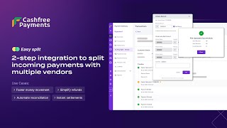 Easy Split by Cashfree Payments  2step integration to split incoming payments [upl. by Yrahk]