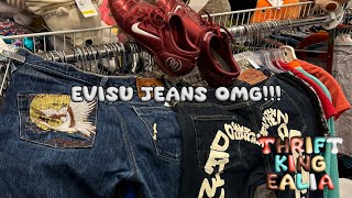 WE FOUND EVISU JEANS AT THE THRIFT OMG [upl. by Bascomb]