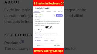 3 Stock In Business of energy storage stockmarket bseindia nseindia nifty ytshots 2024 news [upl. by Aidole836]